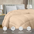Utopia Bedding Comforter Duvet Insert, Quilted Comforter with Corner Tabs, Box Stitched Down Alternative Comforters King Size (Beige)