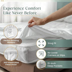 100% Egyptian Cotton Sheets Queen Size Bed Set, Deep Pocket Queen Sheet set, 800 Thread Count Cotton Bed Sheets, Naturally Cool Soft Breathable No Pill Elasticated Luxury White Bedding For All Seasons