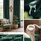 Lazzzy Velvet Blackout Curtains Thermal Insulated Room Window Drapes Super Soft Luxury Curtains for Living Room Bedroom Rod Pocket 2 Panels, Emerald Green, 52" W x 90" L