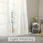 OVZME Sheer Ivory Curtains Light Filtering Window Drapes for Living Room Bedroom and Wedding Party, Voile Nice Vertical Sense Sliding Glass Door, Per Panel 42 by 96 Inch, Set of 2 Pieces
