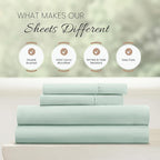 Linen Market Double-Brushed Microfiber King Sheet Set 4 Piece – Oeko-TEX Certified Ultra Soft & Wrinkle-Free - 16" Deep Pocket Sheets - Easy Care King Size - Mint