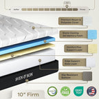 Sven and Son Essential Adjustable Bed Base (Frame) + 10 inch Memory Foam Matt (Firm), Easy Assembly, Head and Foot Lift, Memory Positions, Zero Gravity, Wireless Remote - Twin XL
