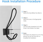 Rustic Entryway Hooks-16 Pack Farmhouse Hooks with Metal Screws Included, Black Decorative Wall Mounted Rustic Coat Hooks Rack, Double Vintage Organizer Hanging Wire Hook Clothes Hanger
