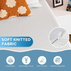 PayLessHere 14 Inch King Mattress Base Foam Mattress,Removable Soft Cover,Bunk Bed, Trundle, Daybed,White，Fiberglass Free