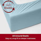 Mellanni Extra Deep Twin Sheets - 3 PC Iconic Collection Bedding - Hotel Luxury, Ultra Soft, Cooling Bed Sheets - Wrinkle, Fade, Stain Resistant (Twin, Aqua)