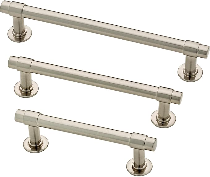 Franklin Brass - Francisco Satin Nickel Cabinet Handles 5 Inch (5") Hole Center Pulls | Easy Install, Durable Hardware for Kitchen Cabinet Door, Drawers, Dresser Pull, Furniture (10 Pack)