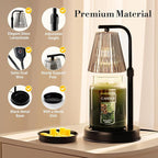 Marycele Candle Warmer Lamp with Timer for Yankee Candles, Black Wax Warmer with Dish for Wax Melts, House Warming Gifts for New Home Decor, Christmas Birthday Thanksgiving Gifts for Mom Women Men