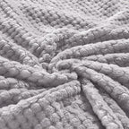 Exclusivo Mezcla Fleece Throw Blanket Extra Large, Super Soft and Warm Blankets for Couch, Sofa and Bed Waffle Textured, Cozy, Fuzzy and Lightweight (Light Grey, 50x70 Inches)