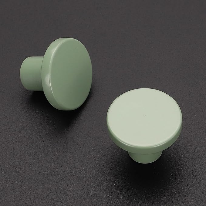 Ravinte 20 Pack Cabinet Knobs Light Green Kitchen Cabinet Knobs Round Dresser Drawer Pulls Closet Door Pulls 1-1/5 Inch