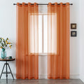 DUALIFE Terracotta Extra Long Curtains for Bedroom 2 Panel Sets Grommet Sheer Curtains for Living Room 52X120 Inches Long 10 FT Rust Burnt Orange Red