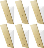 Homeforia Gold Wall Coat Hooks, High End White Wood & Gold Metal Wall Mounted Clothing Hook, Mid-Century Modern Clothes Hooks, Heavy Duty Wooden Hook for Hanging Coats, Hats, Towels & More, Set of 6