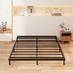 1.6 Inch Bunkie Board Full Low Heavy Duty Metal Box Spring Full Size Bed Base, Sturdy Mattress Foundation, Easy Assembly, Noise Free, Black