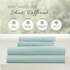 Linen Market Brushed Microfiber Full Sheet Set 4 Piece – Oeko-TEX Certified Ultra Soft & Wrinkle-Free - 16" Deep Pocket Sheets - Easy Care Full Size - Aqua
