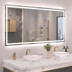 72"X36" LED Bathroom Mirror with Front Lights and Backlit, Anti-Fog, Dimmable, Shatter-Proof Tempered Glass, Lighted Bathroom Vanity Mirror for Wall with 3 Colors, Memory Function