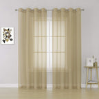 KEQIAOSUOCAI Taupe Sheer Curtains 84 inch Length - Sheer Home Decoration Window Coverings for Loft Narrow Window (54 Wide x 84-inch Long,2 Pack)