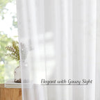 NICETOWN White Sheer Curtains 84 inches Long - Home Decoration Grommet Airy & Lightweight Elegant Window Treatments with Light Filtering for Bedroom/Living Room (2 Panels, W54 x L84)