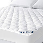 Queen Air Mattress Pad Cover Thick Quilted Inflatable Matresss Topper, Super Soft Breathable and Noiseless Down Alternative Fiber Mattress Pad Fits Up to 16 Inch Mattress