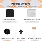 C&AHOME Cube Storage Organizer with Doors, 9-Cube Shelves, Closet Cabinet, DIY Plastic Modular Bookshelf, Storage Shelving Ideal for Bedroom, Living Room, 36.6”L x 12.4”W x 36.6”H Black USHS3009B-DOOR