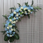 WEISPARK 100PCS Artificial Hydrangea Flowers, Fake Flowers Silk Hydrangea Full Flowers Heads with Stems for Wedding Home Party Shop Baby Shower Decor (Blue)