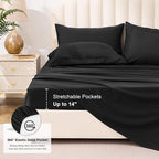 Love's cabin Full Comforter Set Ash Black, 7 Pieces Full Bed in a Bag, All Season Bedding Sets with 1 Comforter, 1 Flat Sheet, 1 Fitted Sheet, 2 Pillowcase and 2 Pillow Sham