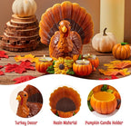 JOYIN Thanksgiving Turkey Candle Holders, Thanksgiving Turkey Tabletop Centerpiece Decor, Fall Centerpiece Table Decorations, Tea Light Pumpkin Candle Holder, Indoor Home, Kitchen Autumn Decor