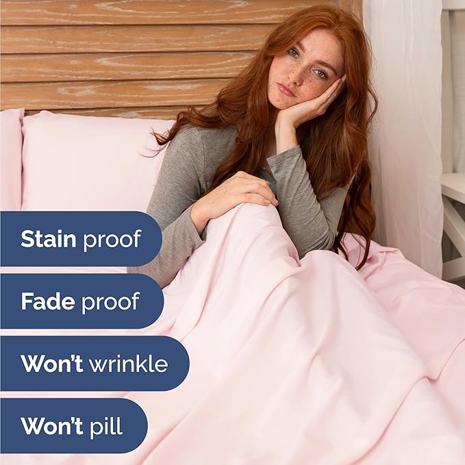 Twin 4 Piece Sheet Set - Comfy Breathable & Cooling - Ultra Soft Hotel Luxury Bedding Set w/ 8-16 Inch Deep Pockets - 1 Flat & 1 Fitted Sheet & 2 Pillowcases - Wrinkle Free & Easy Care - Lavender Pink