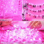 15 Packs 20 Led Pink Fairy String Lights Battery Operated 6.6ft Silver Wire Firefly Starry Lights Waterproof for Bedroom DIY Table Bottle Wedding Valentine's Day Party Decor