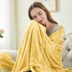 BEDELITE Fleece Blanket Twin Size Cream Yellow Throw Blankets for Couch & Bed, Luxury Plush Cozy Fuzzy Blanket 60x80 inches, Super Soft Warm Lightweight Throw Blanket for Travel Camping