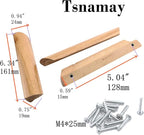 10Pcs 6.34" Wood Solid Furniture Pulls Handles, Painted Smoothly Wooden Handles Cupboard Closet Drawer Handle Pull,Hole Dis.5.04"