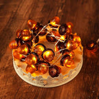 BOHON 3D Acorn Fall Decor Harvest String Lights Battery Powered with Remote and Timer 10ft 30 LEDs Thanksgiving Decorations for Christmas Party Autumn Tree Ornaments