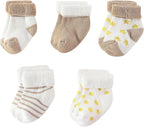Unisex Baby Terry Socks 5-Pack for Baby boy and girl 0-12 Months Warm Cotton Socks