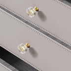 12-Pack 1-1/4-Inch Gold knob Dresser knobs White Cabinet Glass Crystal knobs Brass Drawer Polygonal Dresser Pulls, Drawer pulls