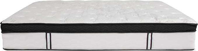 Flash Furniture Capri Comfortable Sleep 12" Hybrid Pocket Spring and Foam Mattress in a Box, Foam Pocket Spring Hybrid Mattress for Pressure Relief, Queen