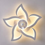 Flush Mount Ceiling Fan with Lights, 24" White ,Remote Control, 6 Speeds 3 Light Color Low Profile Ceiling Fan for Kitchen