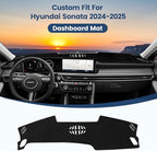 Dash Cover for Hyundai Sonata 2024 2025 2026 (Only fits for 12.3-inch Touchscreen) Flannel Dashboard Cover Nonslip Dash Mat Protector Sunshade No Glare Black