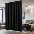 NICETOWN Blackout Curtain with Ceiling Track Set, W100 xL96 Room Divider Curtain for Sliding Door/Patio, Thermal Insulated Room Darkning Drape for Bedroom/Hospital Privacy, 1 Panel, Black