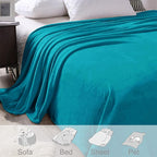 Exclusivo Mezcla Fleece Blanket Twin Size for Bed, Super Soft and Warm, All Season Use, Cozy, Plush, Lightweight, 90x66 Inches, Teal