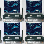 Batmerry Ocean Sea Waves Tapestry, Dolphin Nautical Wall Art Hanging Decoration Polyester Fiber White Ruffled Around for Dorm Room Bedroom Living Room, 39.1x59.1 inches