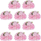 NUPTIO Flower Balls Flowers for Centerpieces: 10 Pcs 11.8 inch Diam Pink Artificial Rose Fake Flower Arrangement Bouquet for Wedding Party Tables Decorations