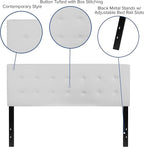 Flash Furniture Lennox Tufted Upholstered Queen Size Headboard in White Vinyl
