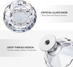 Ravinte 25 Pack Crystal Drawer Knobs - Glass Cabinet Knobs, Diamond Shaped, 30 mm, Silver Base