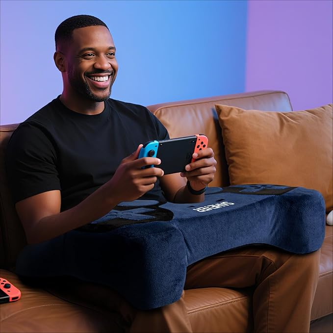 SAHEYER Gaming Pillow for Reading, Extra Large Arm Rest Pillow for Adult, Memory Foam Bed Rest Pillow for Elbow Pain Relief -Teen Boyfriend Gamer/Sofa Couch/Computer Chair/Play Station/Working, Blue