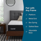 Lucid 12 Inch Memory Foam Mattress - Medium Plush Feel - Infused with Refreshing Bamboo Charcoal and Cooling Gel - Bed in a Box - Temperature Regulating - Pressure Relief - Breathable - King Size