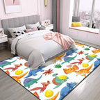 Cute Dinosaur Seamless Area Rug Outdoor Patio Rug Play Mat Modern Floor Carpet Non-Slip Home Decor Living Room Kids Bedroom Nursery, 6x9 ft
