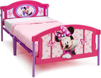Delta Children Plastic 3D-Footboard Twin Bed, Disney Minnie Mouse Snooze 6 inch Memory Foam Twin Mattress (Bundle)