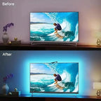 RadiantFlux Smart TV LED Backlight,12.5ft LED Strip Light,LED Light for 40-60 Inch TV,Lights Sync with Screen and Music, Remote Control and Smart APP Control,Smart Lighting for Movies,Games
