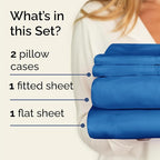 Twin 4 Piece Sheet Set - Comfy Breathable & Cooling - Ultra-Soft Hotel Luxury Bedding Set with 8-16 Inch Deep Pockets - 1 Flat & 1 Fitted Sheet & 2 Pillowcases - Wrinkle Free & Easy Care - Royal Blue