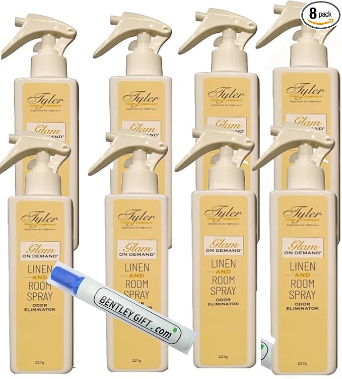 Tyler Candle Company - Spray On Demand - Diva fragrance - 227g / 8oz Pack of 8 w/Bentley stain remover Pen !