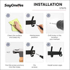 Matte Black Small Coat Rack Wall Mount – 6 Inch Stainless Steel Hook Rail with 2 Double Coat Hooks – Wall Mounted Entryway Organizer for Coats, Hats, Bags, Towels, Robes, Closet or Bathroom - 2 Pack