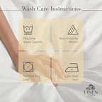 Linen Home 100% Cotton Percale Sheets King Size, Ivory, Deep Pocket, 4 Pieces Set - 1 Flat, 1 Deep Pocket Fitted Sheet and 2 Pillowcases, Crisp Cool and Strong Bed Linen